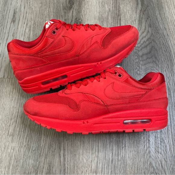 Nike Air Max 1 Premium Tonal Red Pack Mens Size 8.5 / Womens 10 Rare 875844-600 - Picture 2 of 9